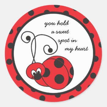 Itty Bitty Ladybug "thank You" Sticker by StriveDesigns at Zazzle