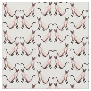 Itty Bitty Siamese Kitty Cats Fabric