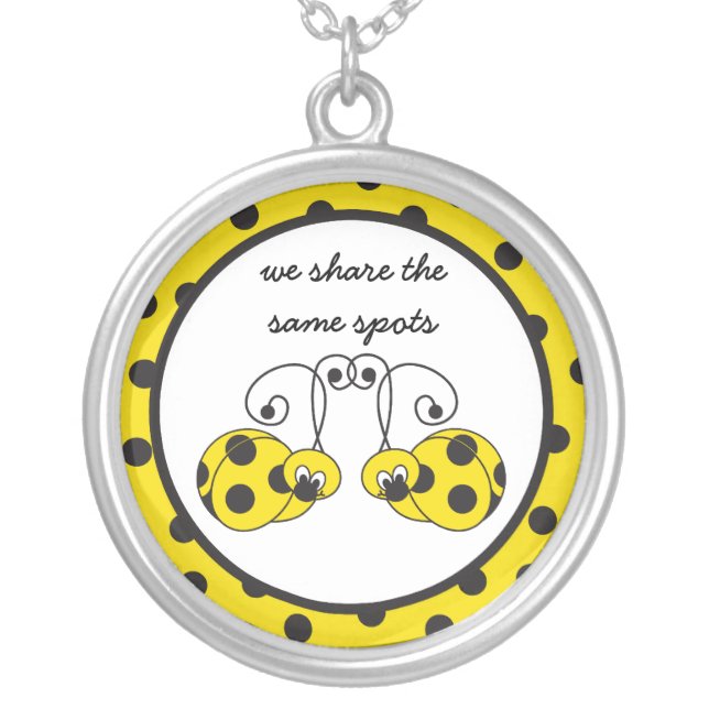 Itty Bitty Yellow Ladybug Best Friends Necklace (Front)