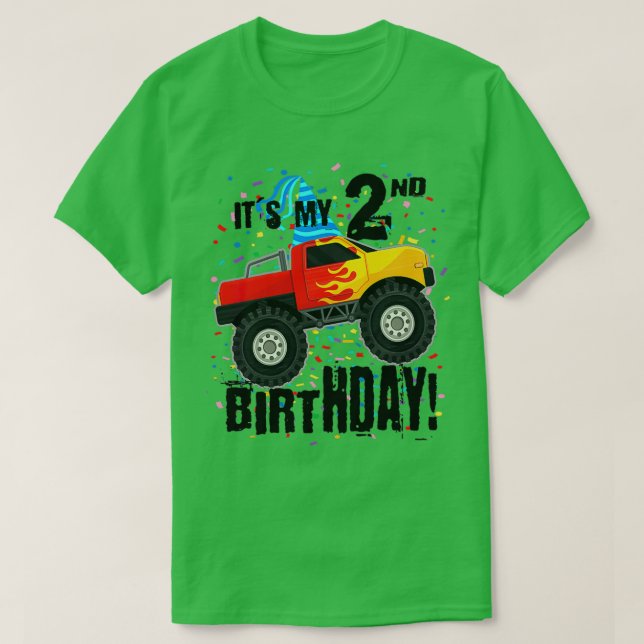Itx27s My 2nd Birthday 2 Year Old Birthday Monster T-Shirt (Design Front)