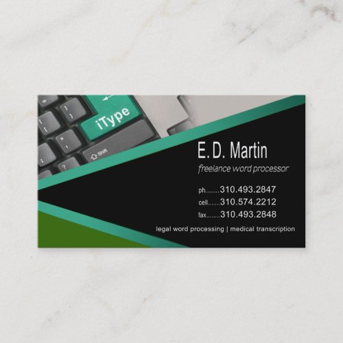 iType - Word Processing Expert Freelancer Business Card