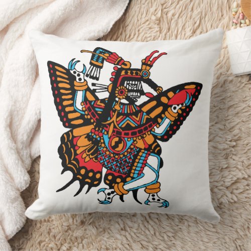 Itzpapalotl _ Obsidian Butterfly Goddess Of Stars Throw Pillow