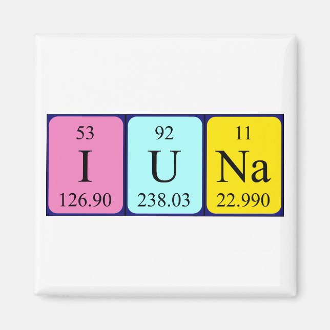 Iuna periodic table name magnet (Front)