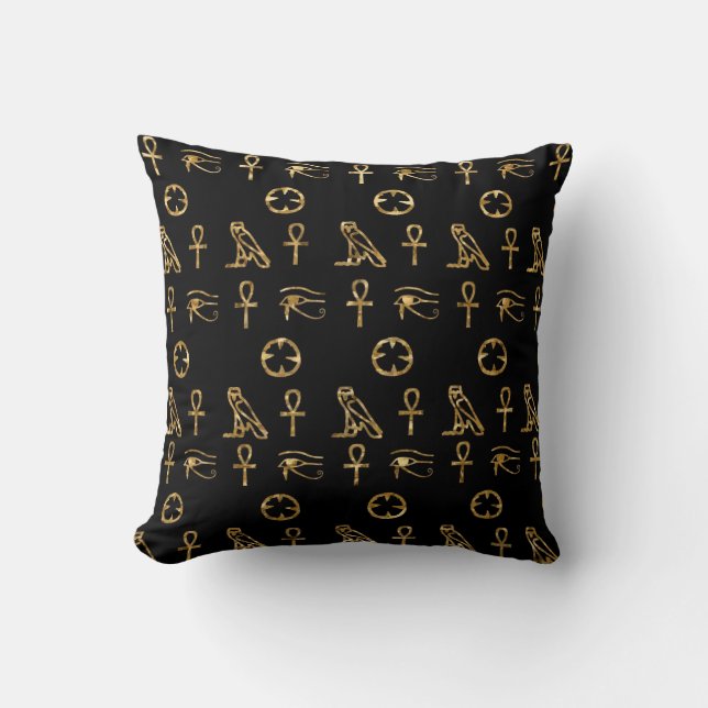 IV - EGYPT Print Blanket Throw Pillow (Front)