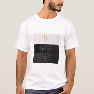IV LUXE Logo T Shirt Black And Gold Luxury Minimal