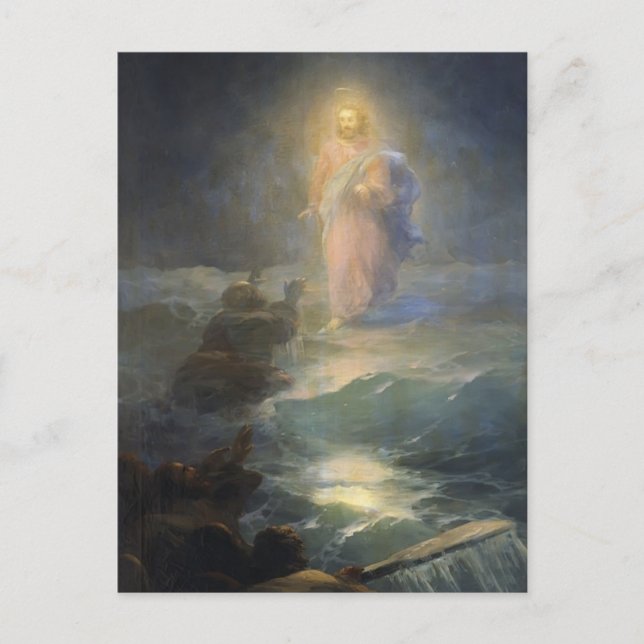 Ivan Aivazovsky- Jesus walks on water Postcard (Front)