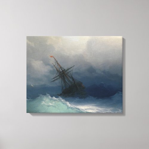 Ivan Aivazovsky _ Ship On Stormy Sea Canvas Print