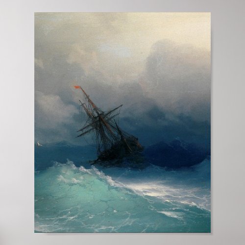 Ivan Aivazovsky _ Ship On Stormy Sea Poster