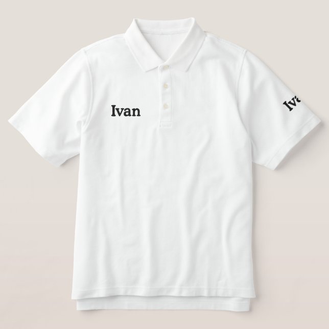 Ivan Embroidered Mans Name, Embroidered Polo Shirt (Design Front)