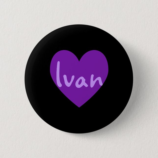 Ivan in Purple Pinback Button (Front)