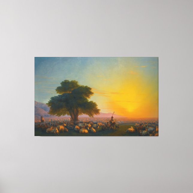 Ivan Konstantinovich Aivazovsky - Shepherds wit Canvas Print (Front)