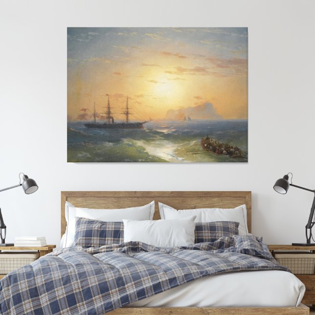 Ivan Konstantinovich Aivazovsky - Shipping Canvas Print (Insitu(Bedroom))