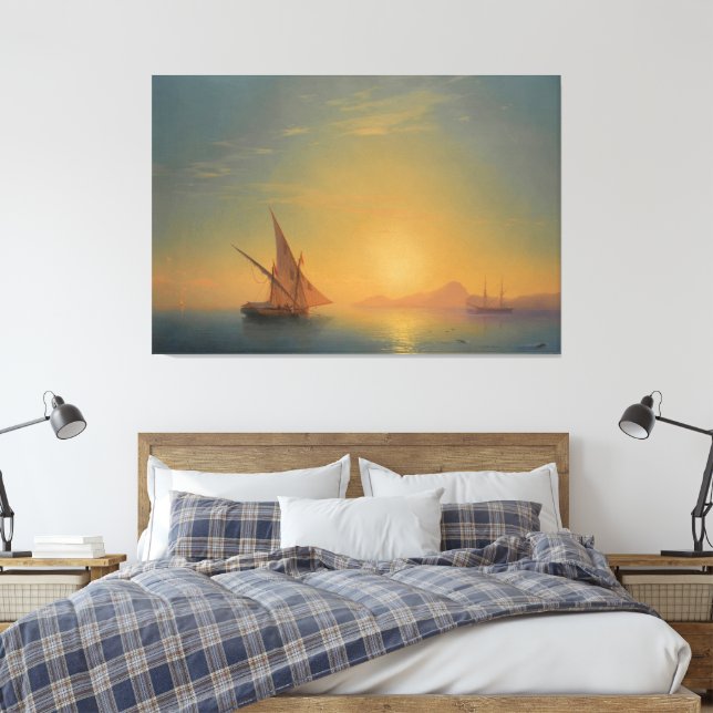 Ivan Konstantinovich Aivazovsky - Sunset Over Isch Canvas Print (Insitu(Bedroom))