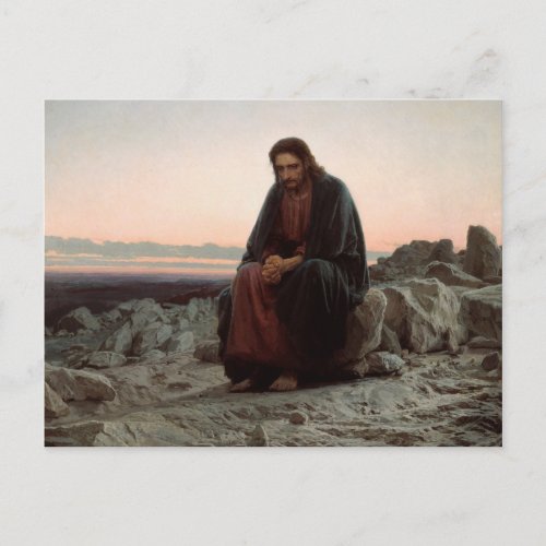 Ivan Kramskoy_ Christ in the Wilderness_ Fine Art Postcard