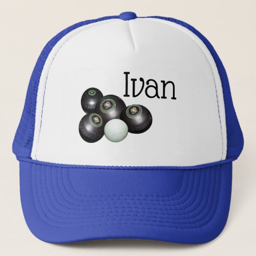 Ivan Name With Lawn Bowls Design Truckers Hat