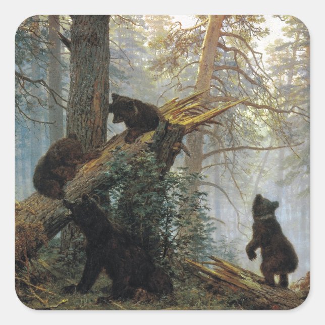 Ivan Shishkin Morning In A Pine Forest Square Sticker (Front)