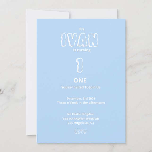 Ivan the ice prince birthday invitation (Back)