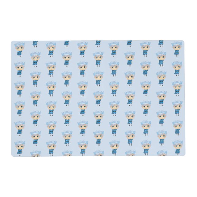 Ivan the ice prince blue paper plates placemat (Front)