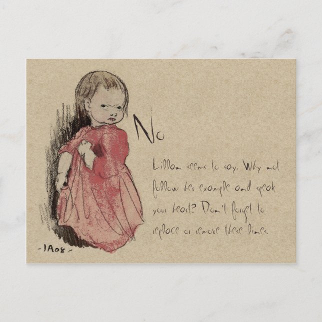 Ivar Arosenius Lillan Says No CC0238 Postcard (Front)