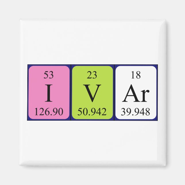 Ivar periodic table name magnet (Front)