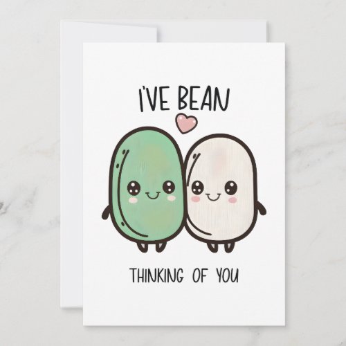 Ive Bean Thinking of You Valentines Day Food Pun Holiday Card