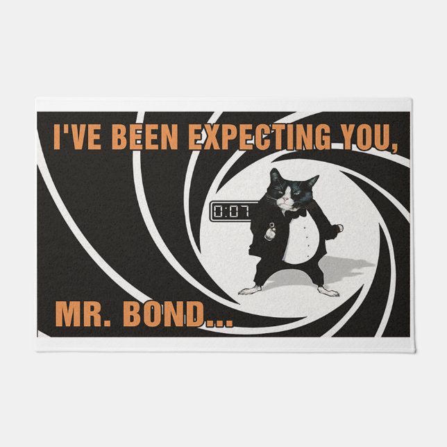 I've Been Expecting You, Mr Bond cat lover Doormat (Front)