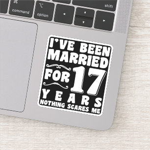 I've Been Married For 17 Years Wedding Party Funny Sticker