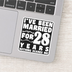 I've Been Married For 28 Years Wedding Party Funny Sticker