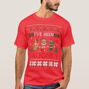 I've Been Naughty Stocking Matching Ugly Christmas T-Shirt