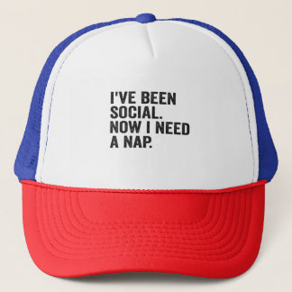 I've Been Social Now I Need a Nap Autism Adhd  Trucker Hat