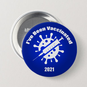I've Been Vaccinated Blue Button