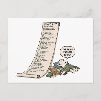 I've Done Enough Today – Funny To Do List  Postcard