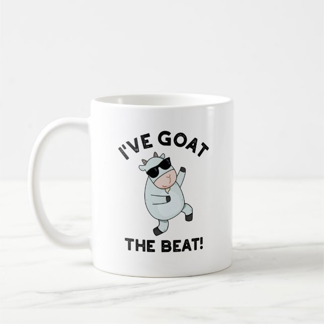 I've Goat The Beat Funny Cool Animal Pun  Coffee Mug (Left)