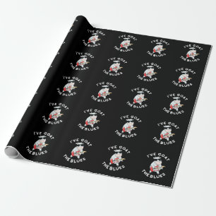 I've Goat The Blues Funny Animal Pun Dark BG Wrapping Paper