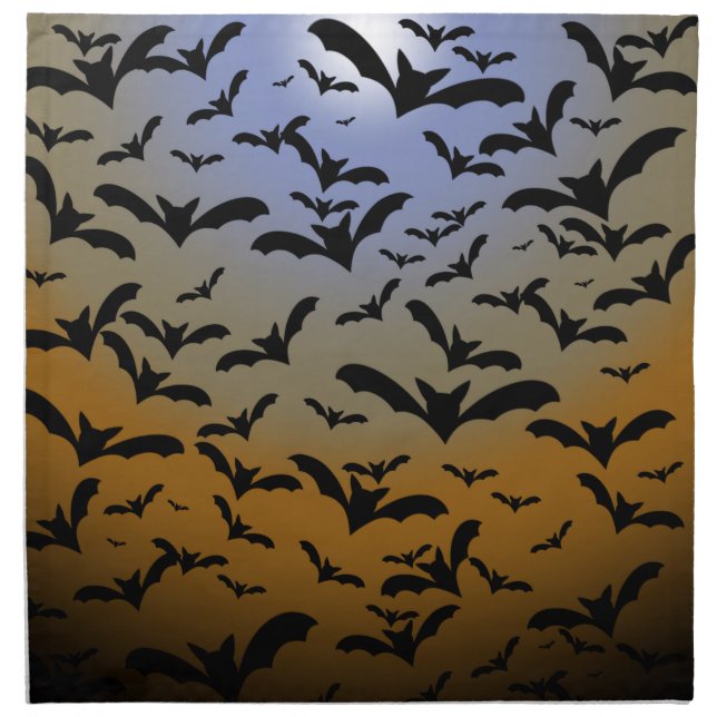 I've Gone Batty For Black Bats & Pretty Moonlight Cloth Napkin (Front)