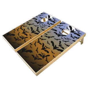 I've Gone Batty For Black Bats & Pretty Moonlight Cornhole Set