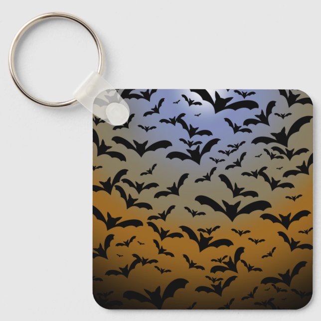 I've Gone Batty For Black Bats & Pretty Moonlight Keychain (Front)