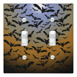 I've Gone Batty For Black Bats & Pretty Moonlight Light Switch Cover