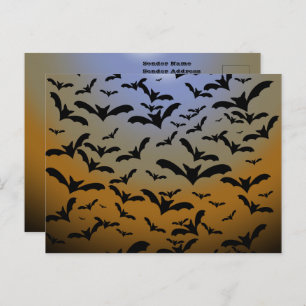I've Gone Batty For Black Bats & Pretty Moonlight Postcard