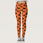I&#39;ve Gone Batty Orange Black Bats Leggings