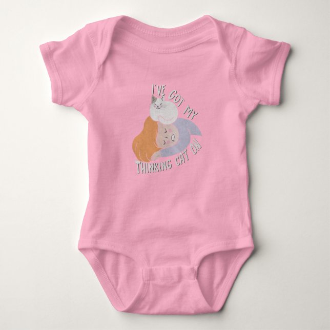I've Got my Thinking Cat On Baby Bodysuit (Front)
