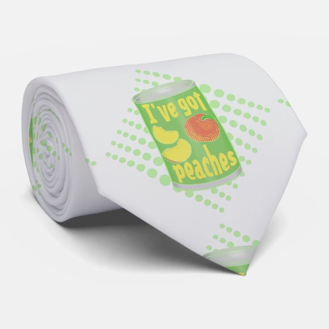 I've got peaches Tin of fruit Neck Tie (Rolled)