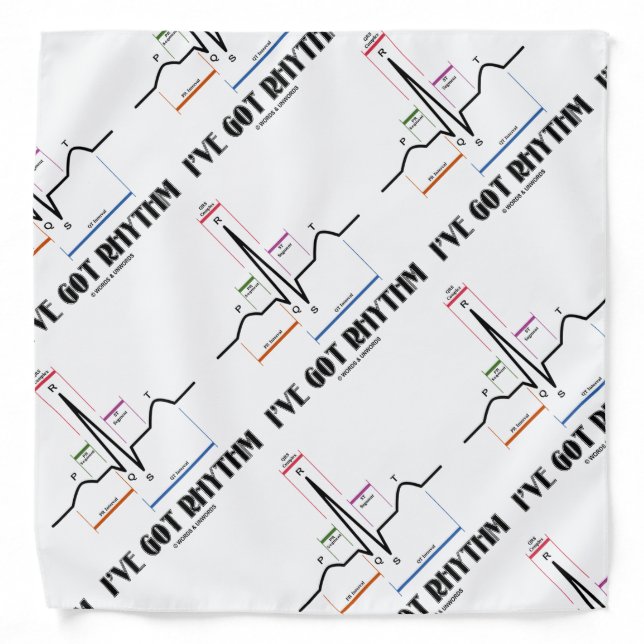 I've Got Rhythm ECG EKG Electrocardiogram Bandana (Front)