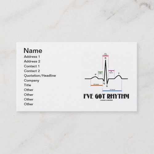 Ive Got Rhythm ECG  EKG Electrocardiogram Business Card