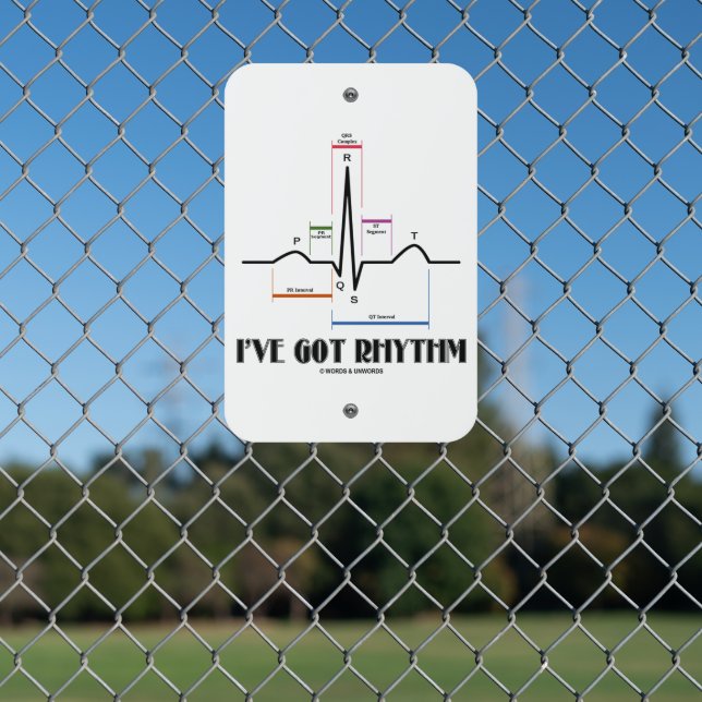 I've Got Rhythm ECG EKG Electrocardiogram Metal Sign (In Situ(Fence))
