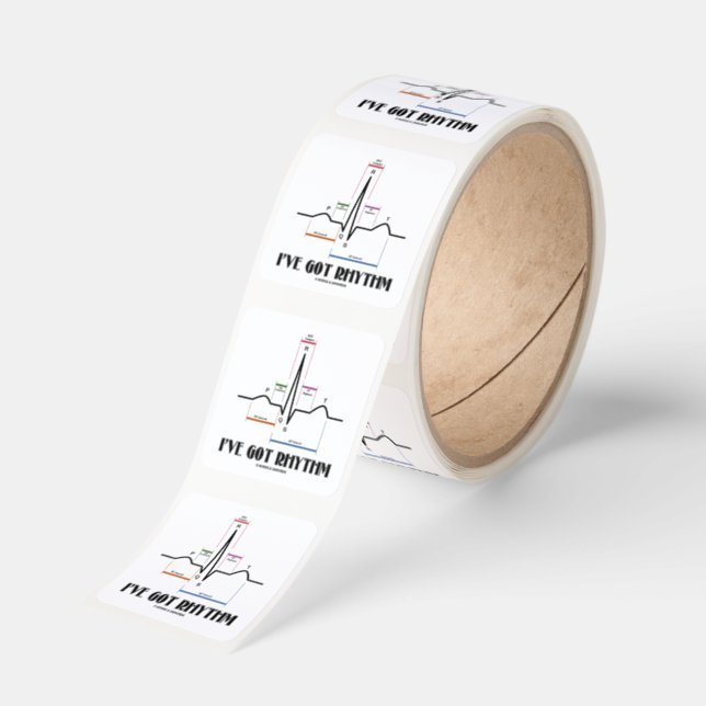 I've Got Rhythm ECG EKG Electrocardiogram Square Sticker (Roll)