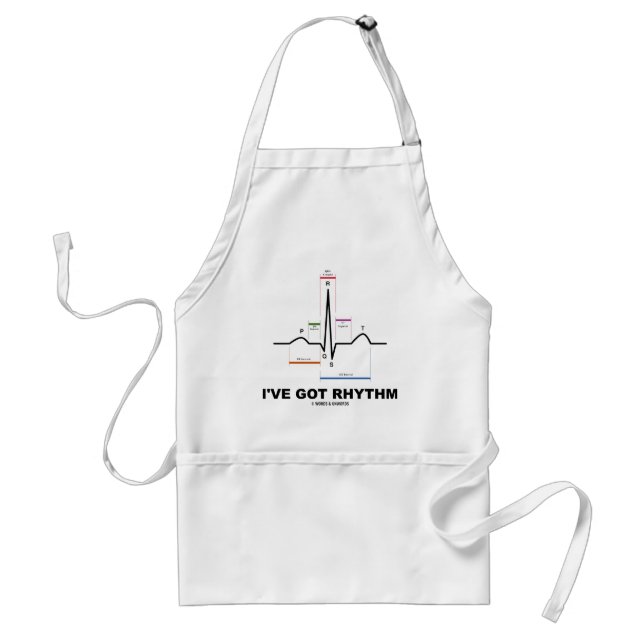 I've Got Rhythm (ECG - EKG Heart Beat) Adult Apron (Front)