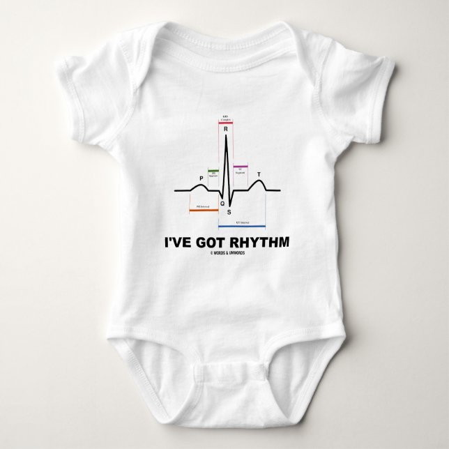 I've Got Rhythm (ECG - EKG Heart Beat) Baby Bodysuit (Front)
