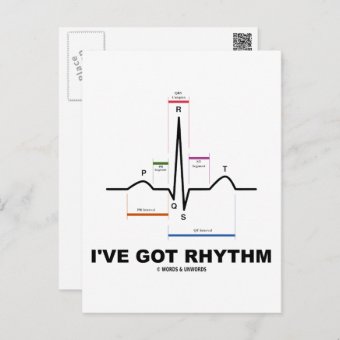 I've Got Rhythm (ECG - EKG Heart Beat) Postcard | Zazzle