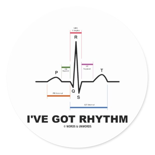 I've Got Rhythm (ECG - EKG Heart Beat) Classic Round Sticker | Zazzle